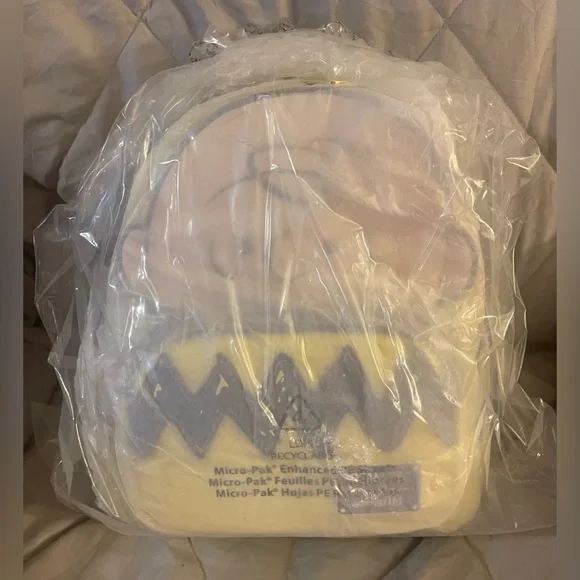 New Loungefly Peanuts Charlie Brown Mini Backpack - Picture 6 of 11